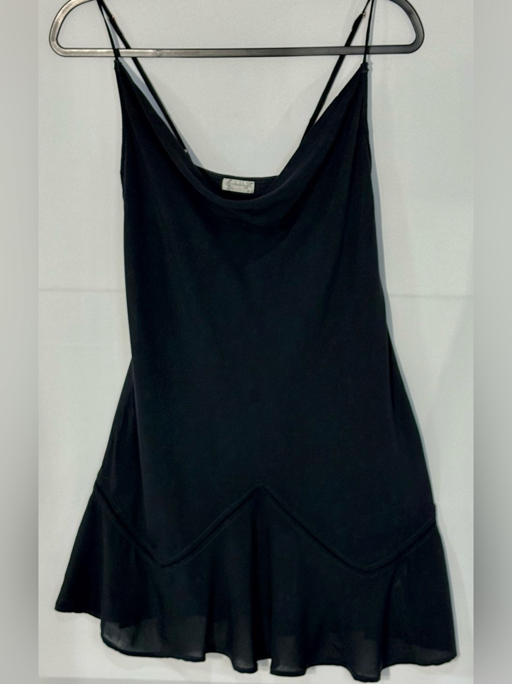Itimately Free People Black Cowl Neck Slip Dress Ruffle Hem Size S - Picture 6 of 10